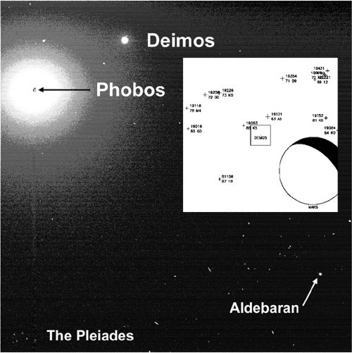 Navigationsfoto von Phobos und Deimos